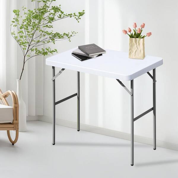 2.7ft White Folding Table Rectangular Plastic Folding Event Table