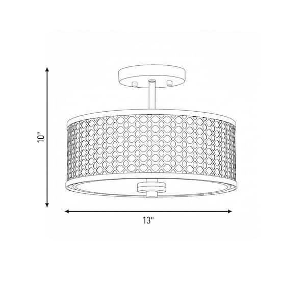 Savoy House Meridian 13 in. W x 10 in. H 2-Light Brushed Nickel