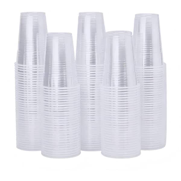500-Pack 9 oz. Clear Plastic Cups, Disposable Transparent Drinking Cups, Heavy Duty Cold Beverage Cups