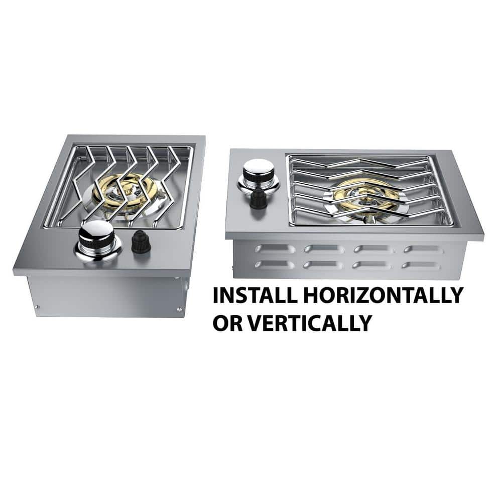 Stainless Steel Drop-In Single Side Burner with Brass Burner