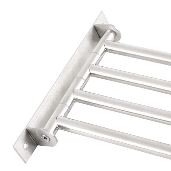 Wall Mounted Side by Side Laundry Drying Rack Stainless Steel Rods 