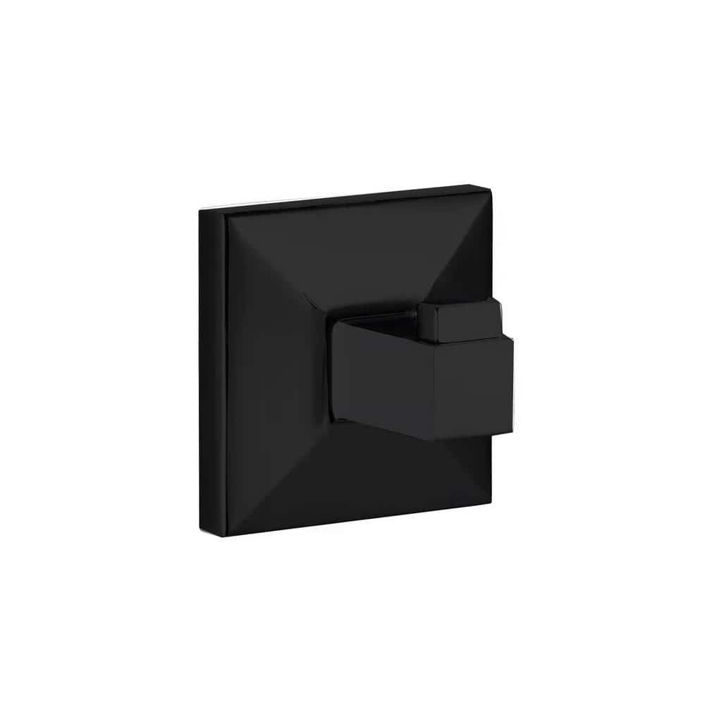 Moreno Square Single Bathroom Knob Robe/Towel Hook in Black