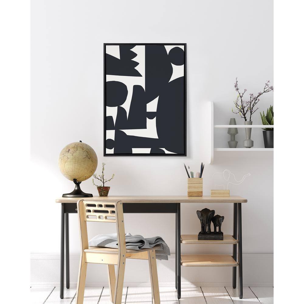 Quiet Jungle Black and White Abstract Canvas Art