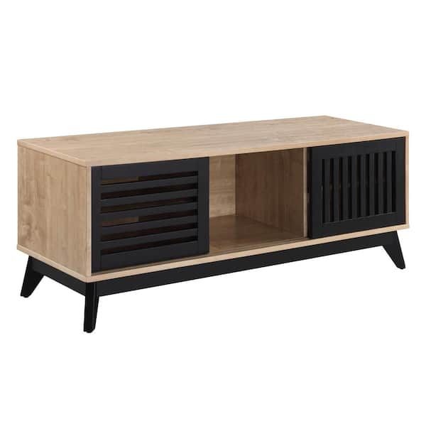 anpport TV Stand in Oak & Espresso Finish Fits TVs up to 45 to 50 in.