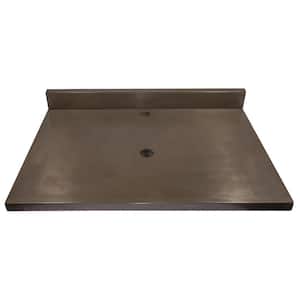 31 in. x 22 in. Concrete Counter Top with Backsplash in Charcoal