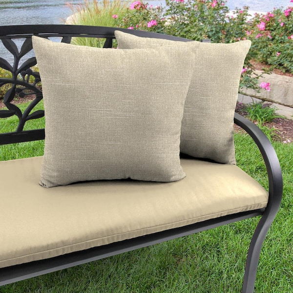 Jordan Manufacturing 16 in. L x 16 in. W x 4 in. T Outdoor Throw Pillow in Tory Bisque (2-Pack)