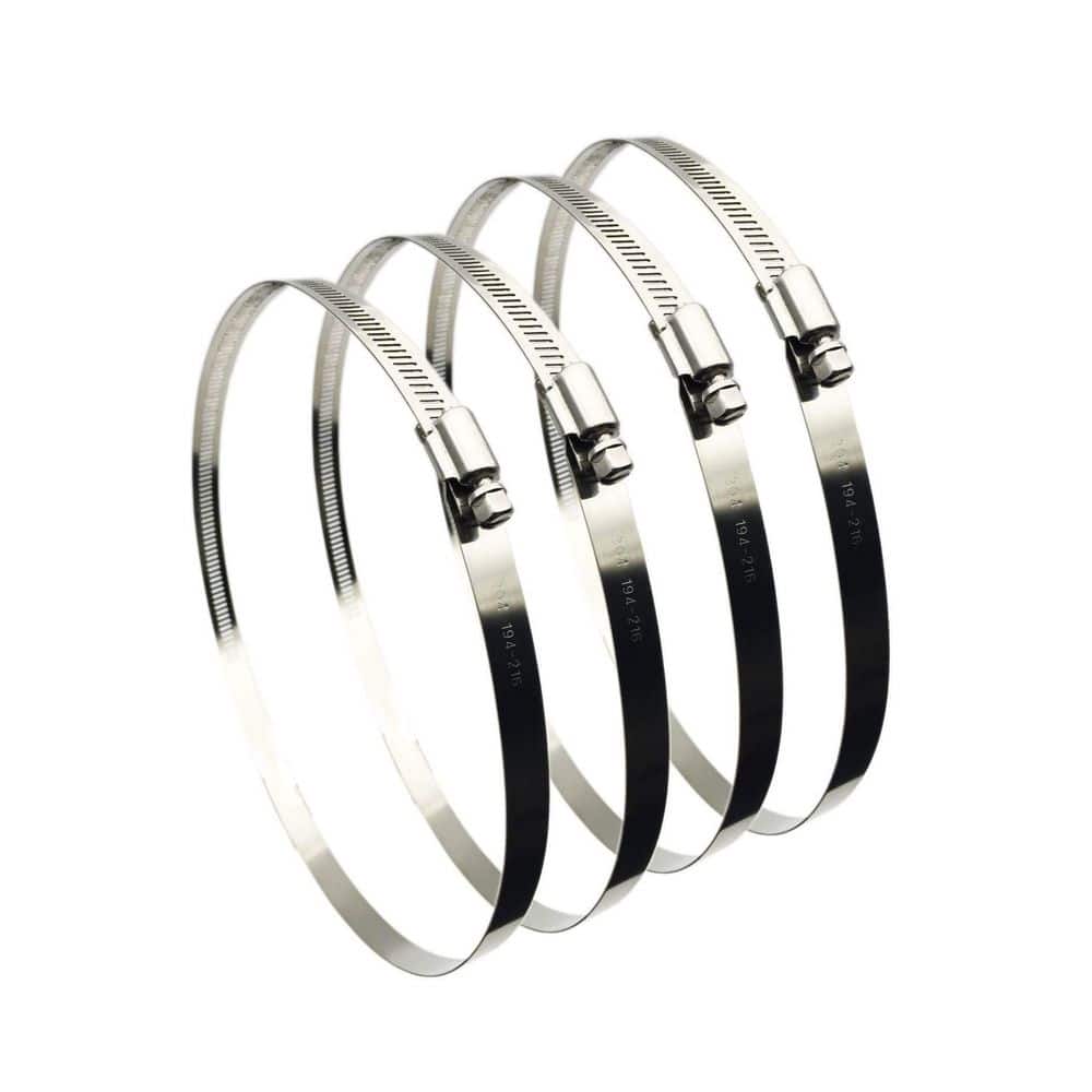 "4-Pack Worm Drive 8"" Adjustable 304 Stainless Steel Duct Clamps Silver" price history on PriceWatchPro