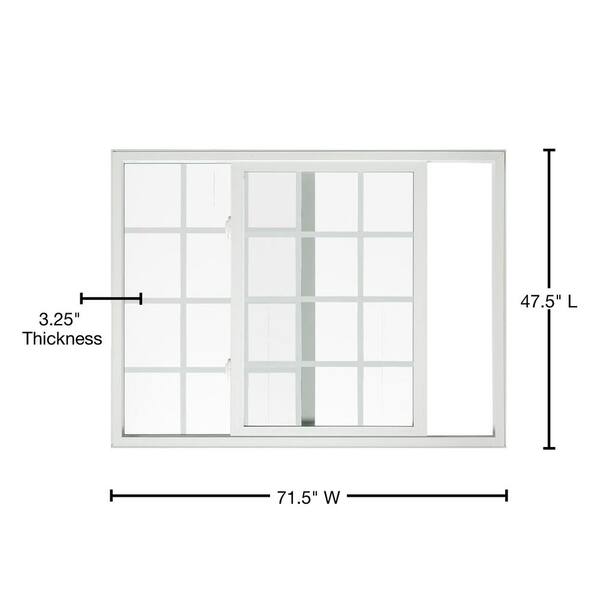 JELD-WEN 71.5 in. x 47.5 in. Premium Atlantic White Vinyl Left