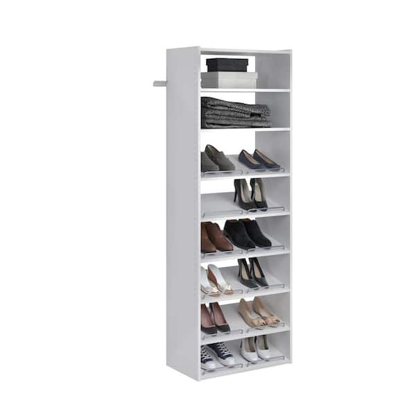 Closet Evolution Essential Shoe 25 in. W Classic White Wood Closet Tower