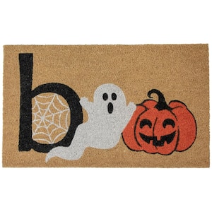 Brown Natural Coir Boo Halloween Doormat 18 in. x 30 in.