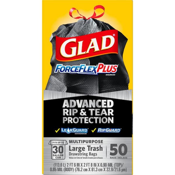 Glad® ForceFlex® Trash Bags - 30 Gallon, Black