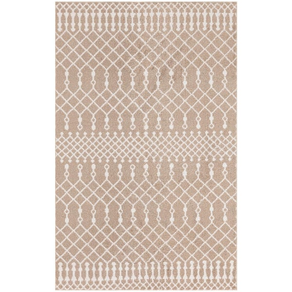 Nourison Astra Machine Washable Taupe 3 ft. x 5 ft. Moroccan Transitional Area Rug
