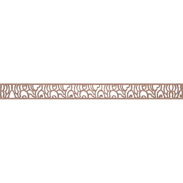 Ekena Millwork Springfield Fretwork 0.375 in. D x 46.375 in. W x 4 in. L Walnut Wood Panel Moulding