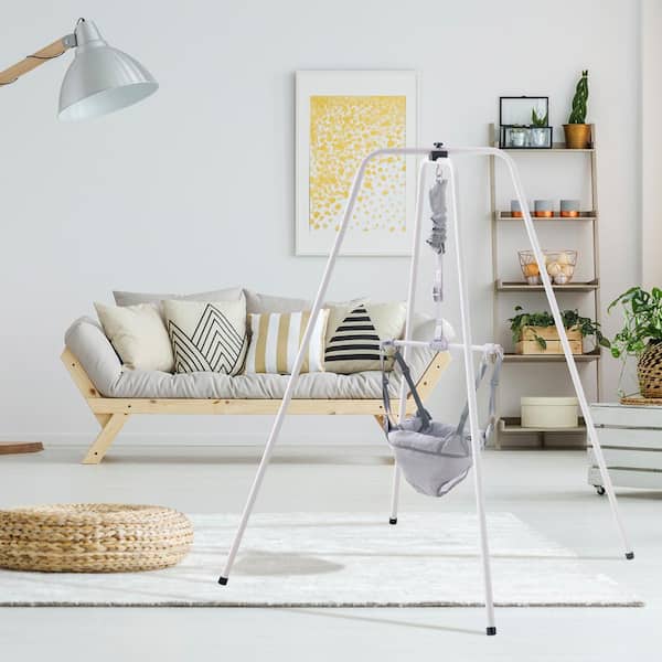 Baby Jumper with Stand Height-Adjustable Baby Bouncers 35 Lbs. Load Quick-Folding Exerciser Gift for 3+ Months Toddler
