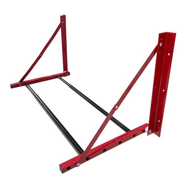 Max 48 in. x 22 in. x 22 in. Red Folding Tire Wheel Rack, Wall Mount Multi-Tire Spare Carriers Garage Shelf