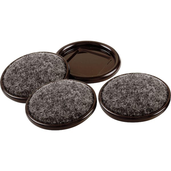 Everbilt 2 in. Metal Furniture Cups with Carpet Base (4 per Pack)