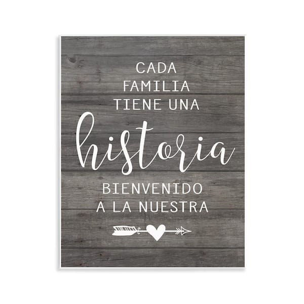 Stupell Industries Family History Translation by Lettered and Lined Unframed Wall Plaque Typography Graphic Art Print 14 in. x 11 in.