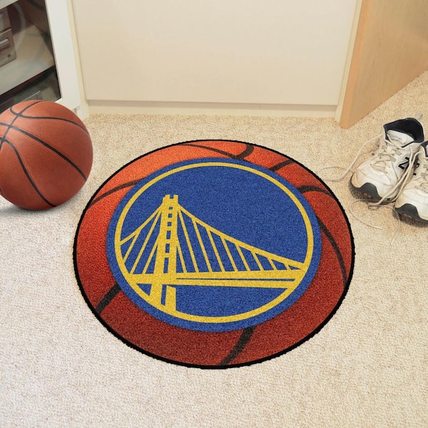 Golden State Warriors Orange 2 ft. x 2 ft. Round Basketball Area Rug