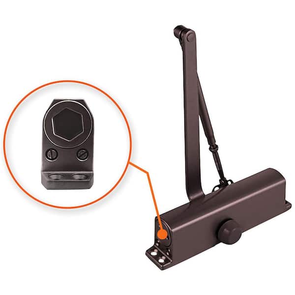 Duranodic Commercial Door Closer with Adjustable Closing and Latching Speed, Size #2 for 55 lbs. - 88 lbs. Doors