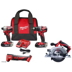 M18 18V Lithium-Ion Brushless Cordless Compact Drill/Impact & Multi-Tool Combo Kit (3-Tool) W/ Circular Saw