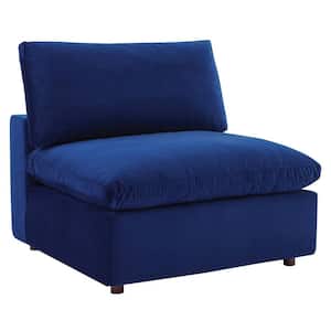Commix 1-Piece Navy Velvet 1-Seat Armless Symmetrical Sectionals Chair