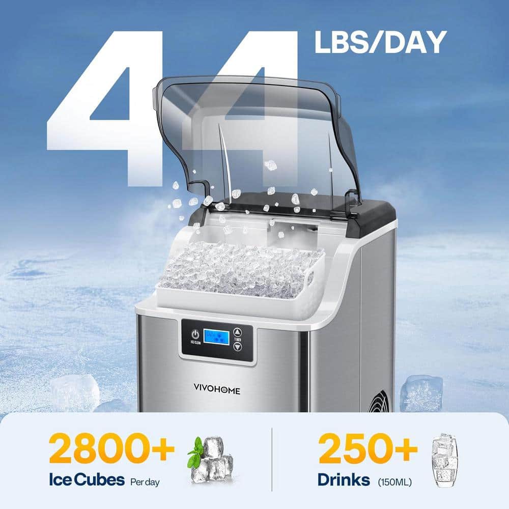 Black Stainless Steel Portable Countertop Nugget Ice Maker