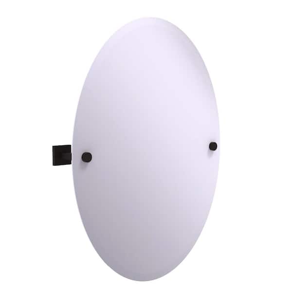 Montero 21 in. W x 29 in. H Frameless Oval Beveled Edge Bathroom Vanity Mirror in Oil Rubbed Bronze