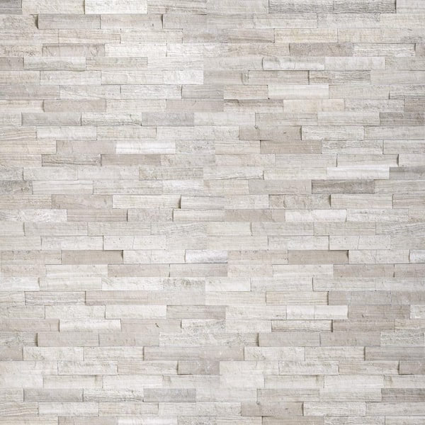 Gray Oak Ledger Panel 6 in. x 24 in. Splitface Marble Wall Tile (35 Cases/210 sq. ft. / Pallet)