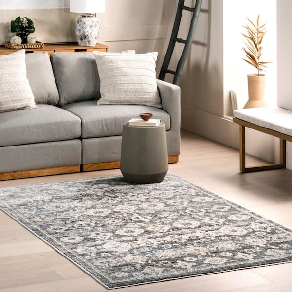 Kaylani Transitional Medallion Area Rug Gray 4 ft. x 6 ft. Area Rug