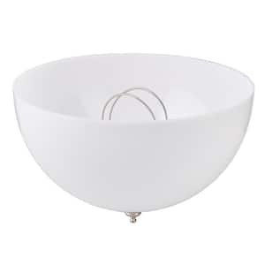 8 in. White Acrylic Dome Clip-On Flushmount Lamp Shade for Bulb-Only Light Fixtures