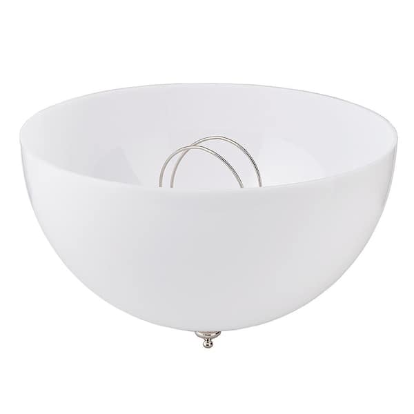 Unbranded 8 in. White Acrylic Dome Clip-On Flushmount Lamp Shade for Bulb-Only Light Fixtures