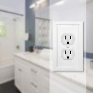 Elly White 1-Gang Duplex Outlet Composite Wall Plate (4-Pack)