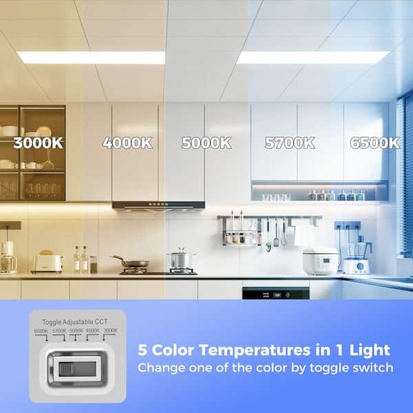 AIKVSXER 2 ft. x 4 ft. 7700 Lumen Integrated LED Panel Light Drop
