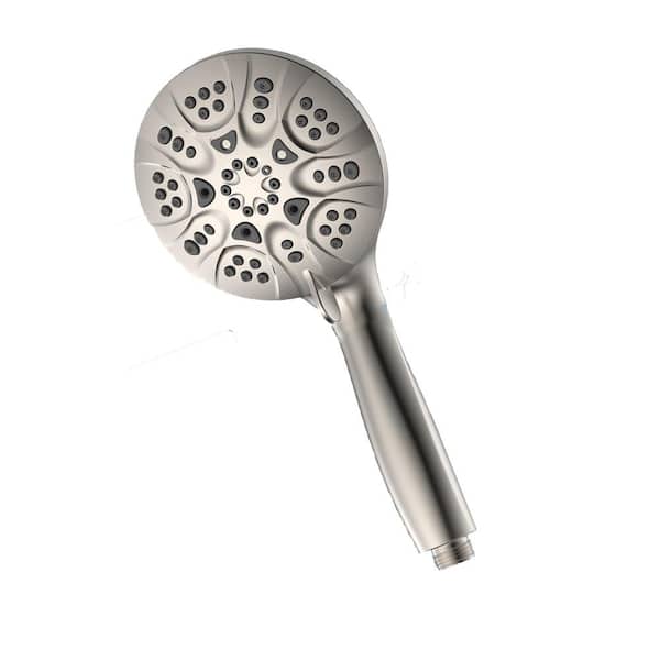 Lukvuzo Superior 6-Spray Wall Mount Handheld Shower Head 1.8 GPM in Brushed Nickel with Power Spray