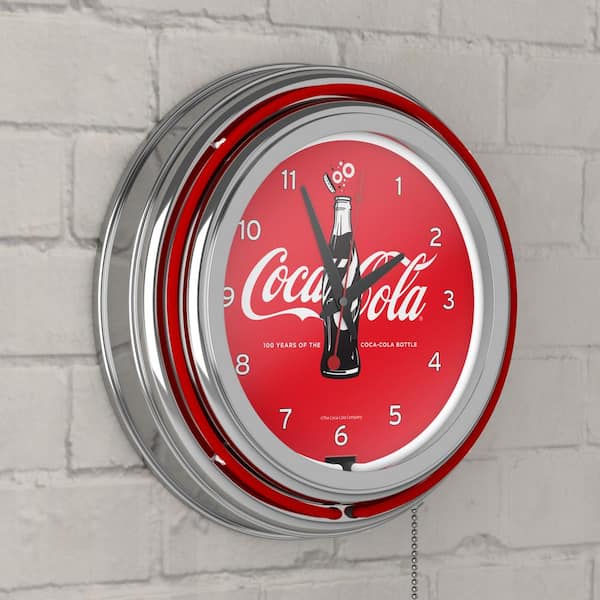 Coca-Cola Red 100th Anniversary of the Bottle Lighted Analog Neon
