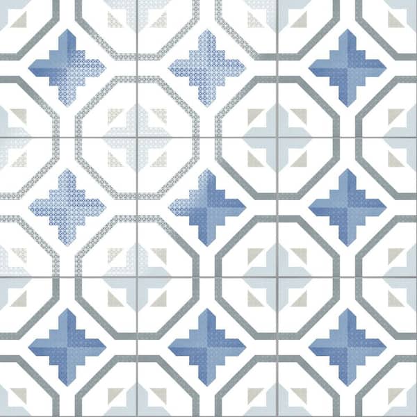 Prisma Blue 10 in. x 10 in. Porcelain Floor and Wall Tile (10.88 sq. ft. /Case)