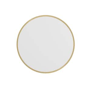 24 in. W x 24 in. H Modern Round Gold Wall Mounted Mirror