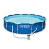 Intex Round 12 ft. x 30 in. Metal Frame Swimming Pool with Filter Pump and  Pool Maintenance Kit 30 in. H 28003E + 28211EH - The Home Depot