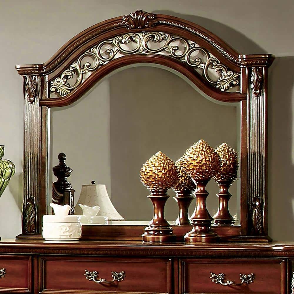 Arthur Traditional Brown Cherry Wood Framed Mirror