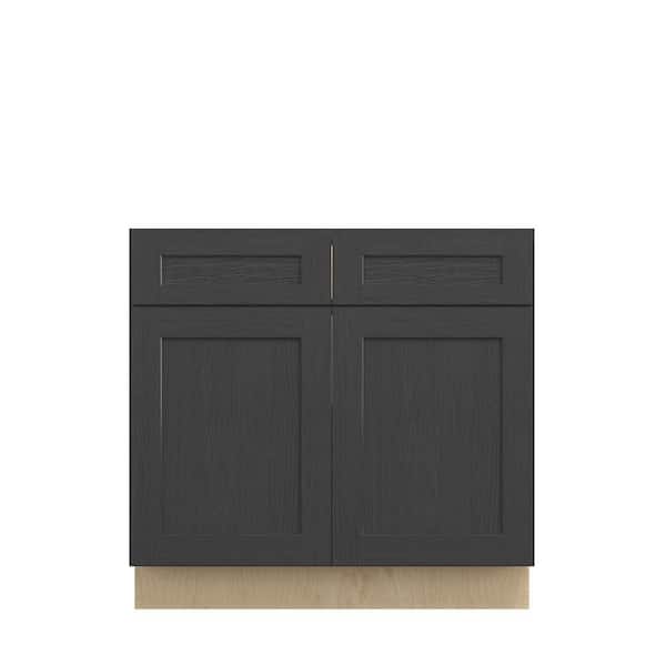 Kunal Kitchens Jamestown Recessed 36 in. W x 34.5 in. H x 24 in. D in Espresso Plywood Assembled Base Cabinet