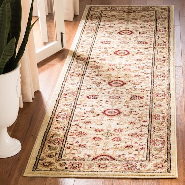 Lyndhurst 2 ft. x 18 ft. Ivory Border Floral Antique Runner Rug