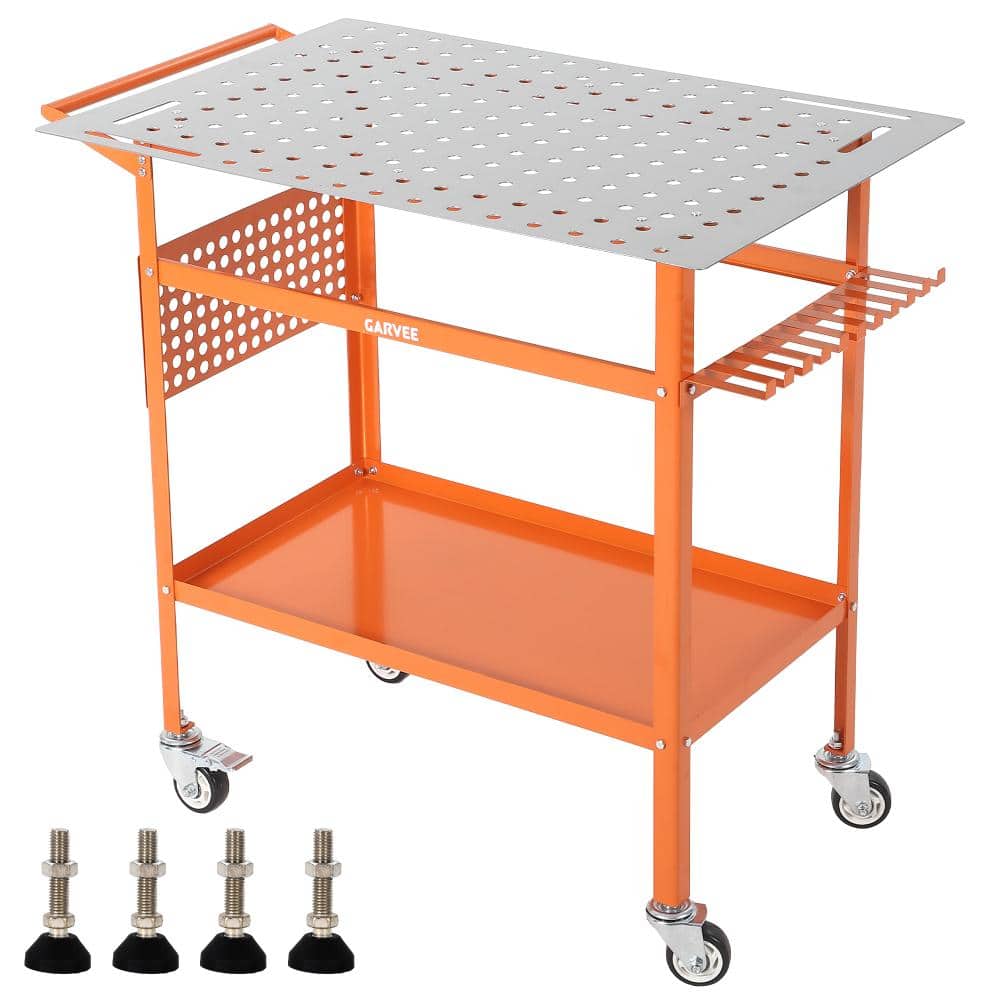 "Heavy Duty Carbon Steel Welding Table 36"" x 24"" - 800 lbs Capacity Mobile Workbench with 4 Lockable Wheels, for Tools" price history on PriceWatchPro