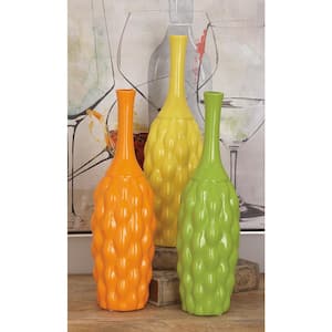 Multi Colored Ceramic Decorative Vase (Set of 3)