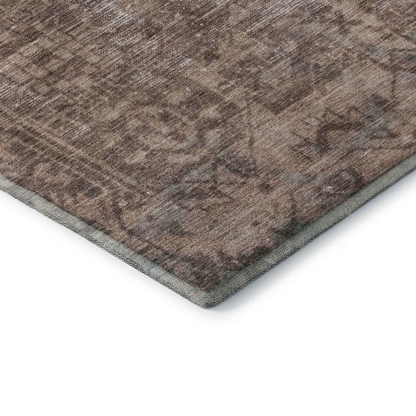 Mayfield Premium Machine Washable Abstract AMF1228 Brown 3 ft. x 4 ft. Area Rug
