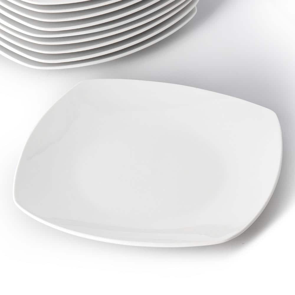 Elama 12-Piece Square Porcelain Dinner Plates