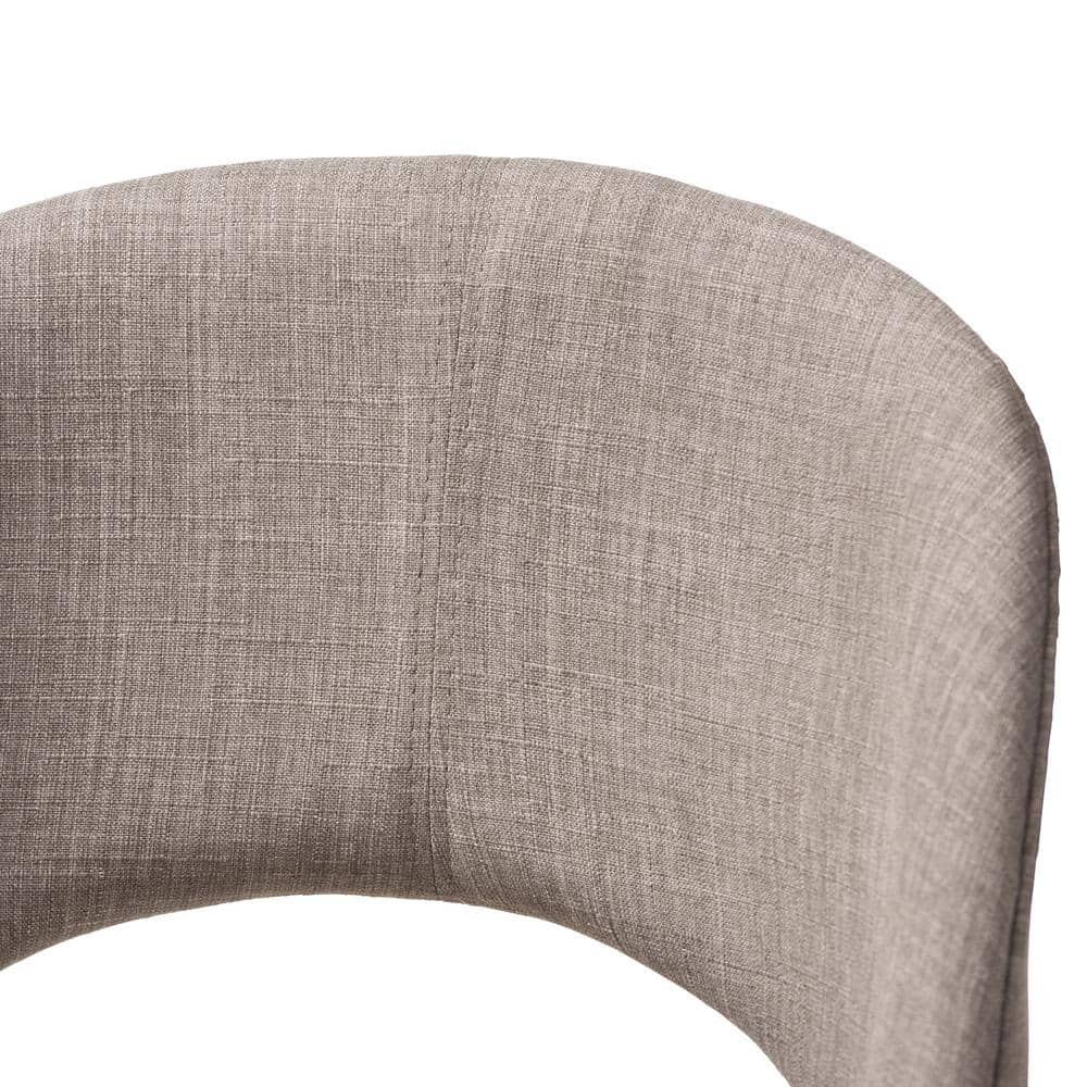 Melrose Light Grey Fabric Walnut Wood Bar Stools, Set of 2