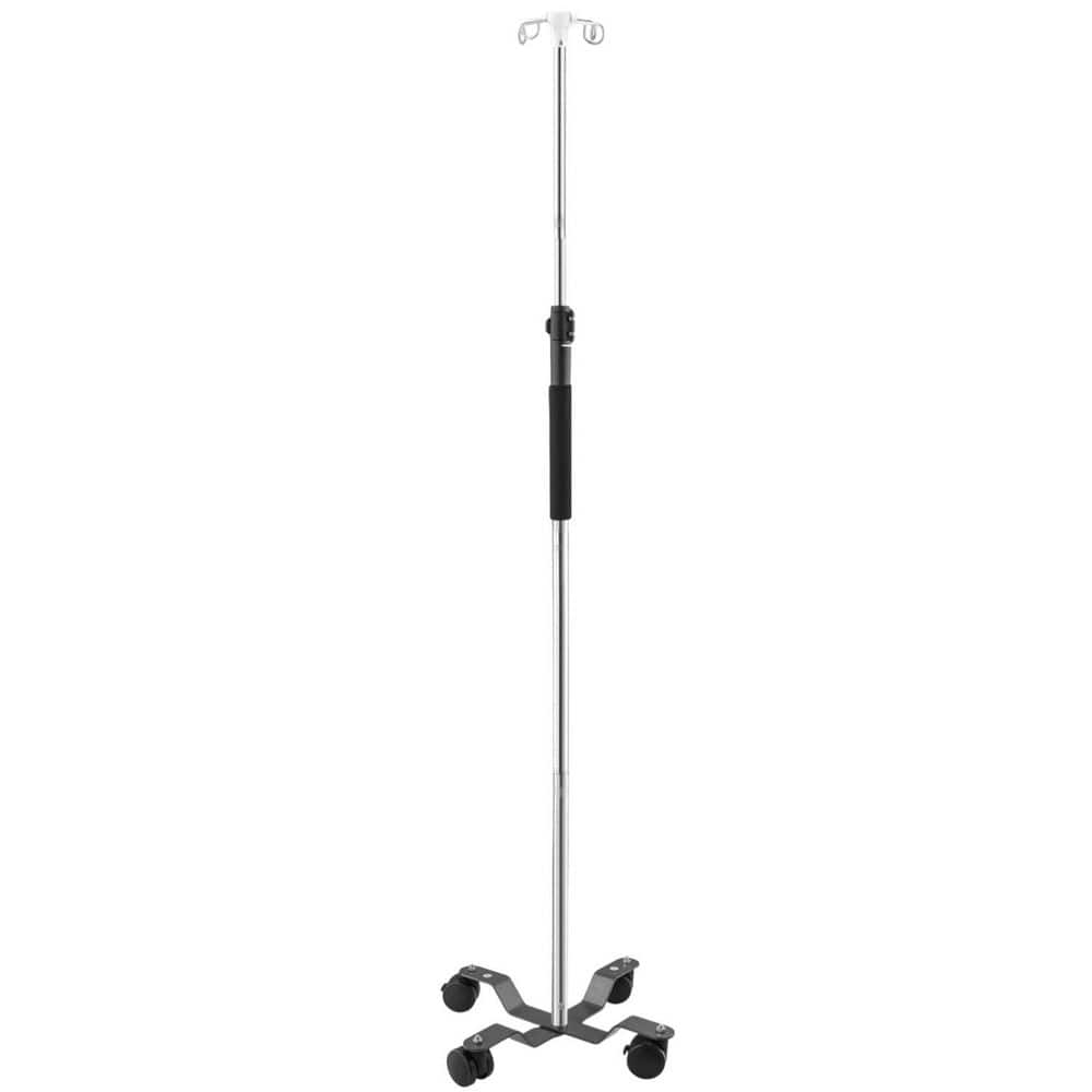 47 in. to 100 in. Telescopic Stainless Steel IV Pole with Wheels and 4 Hooks, Silver Portable Infusion Floor Stand price history on PriceWatchPro