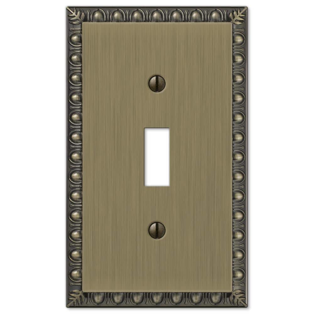 Brushed Brass Single Toggle Cast Metal Wallplate