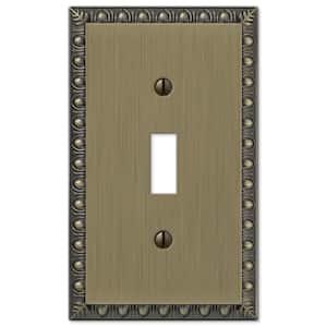Antiquity 1 Gang Toggle Metal Wall Plate - Brushed Brass