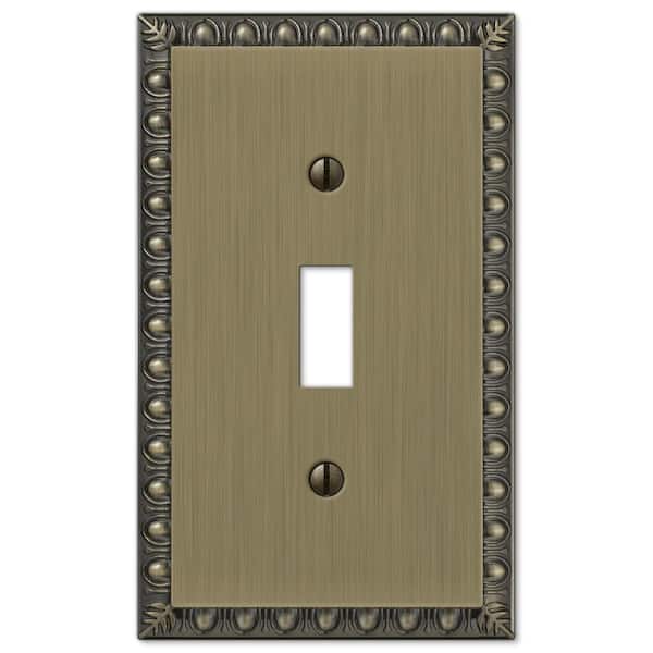AMERELLE Antiquity 1 Gang Toggle Metal Wall Plate - Brushed Brass